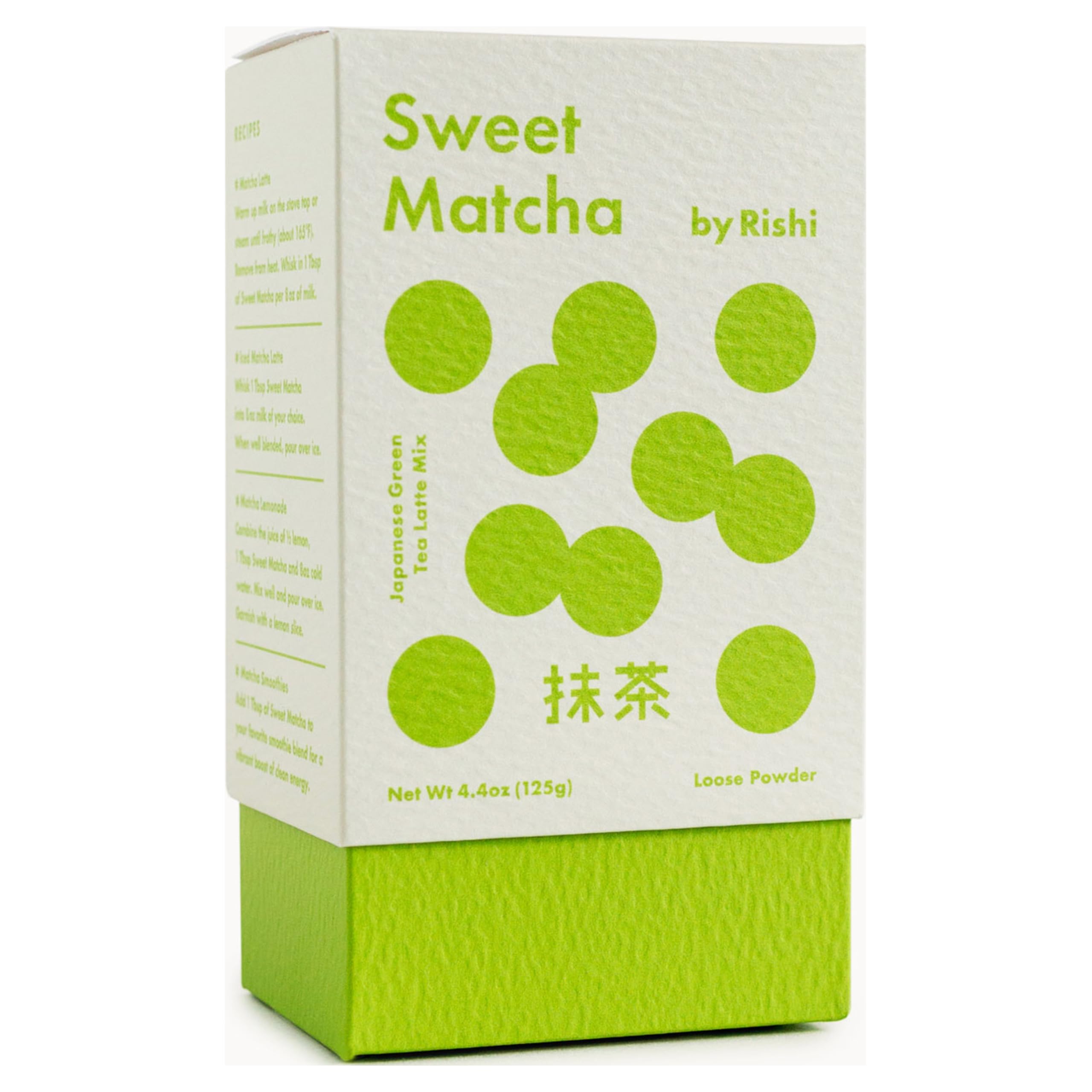 Rishi Tea Sweet Matcha packaging front, premium cafe-quality green tea powder