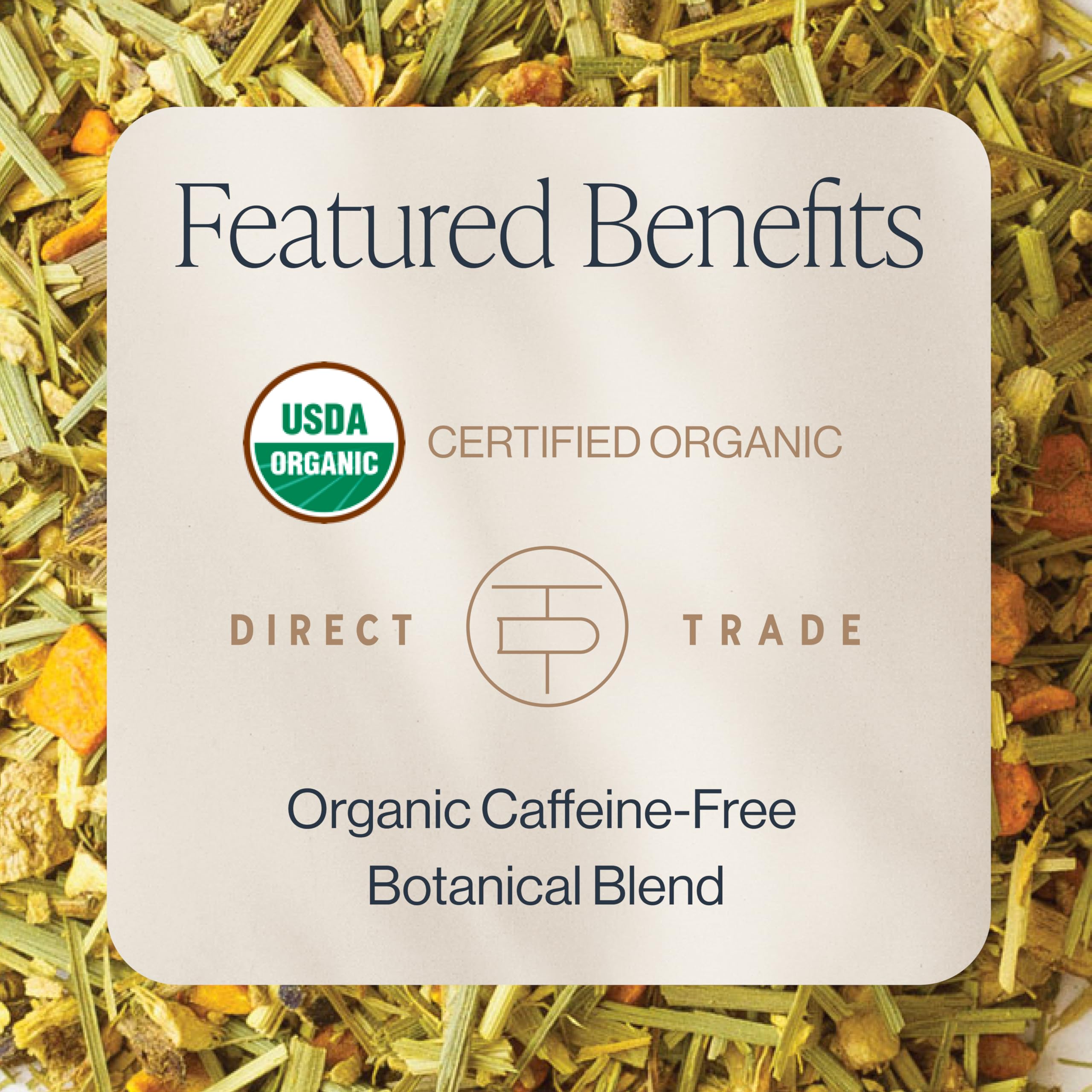 Rishi Tea Turmeric Ginger loose-leaf steeping releases a spicy aroma and citrus lift.