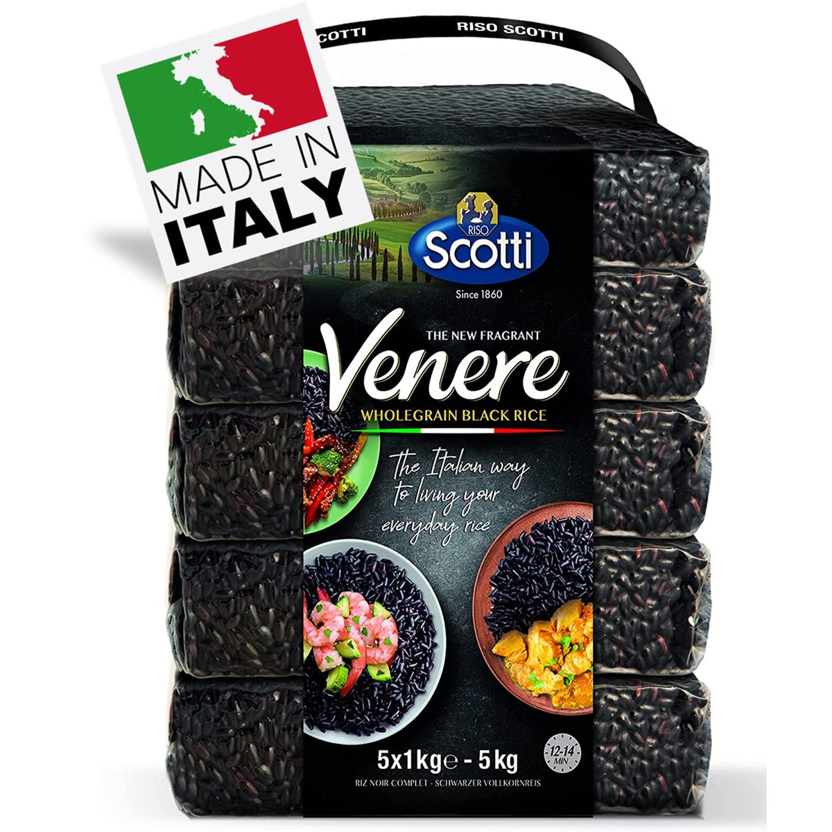 Riso Scotti Venere Black Rice bulk pack ready for pantry storage