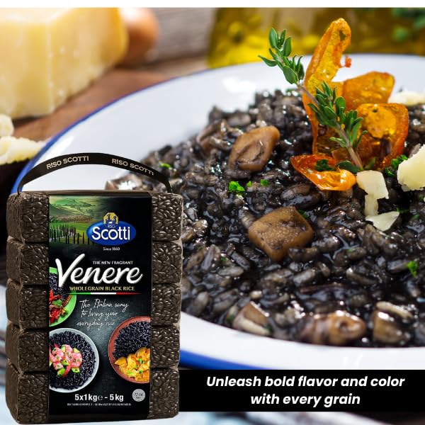 Riso Scotti Venere Black Rice served as a versatile side