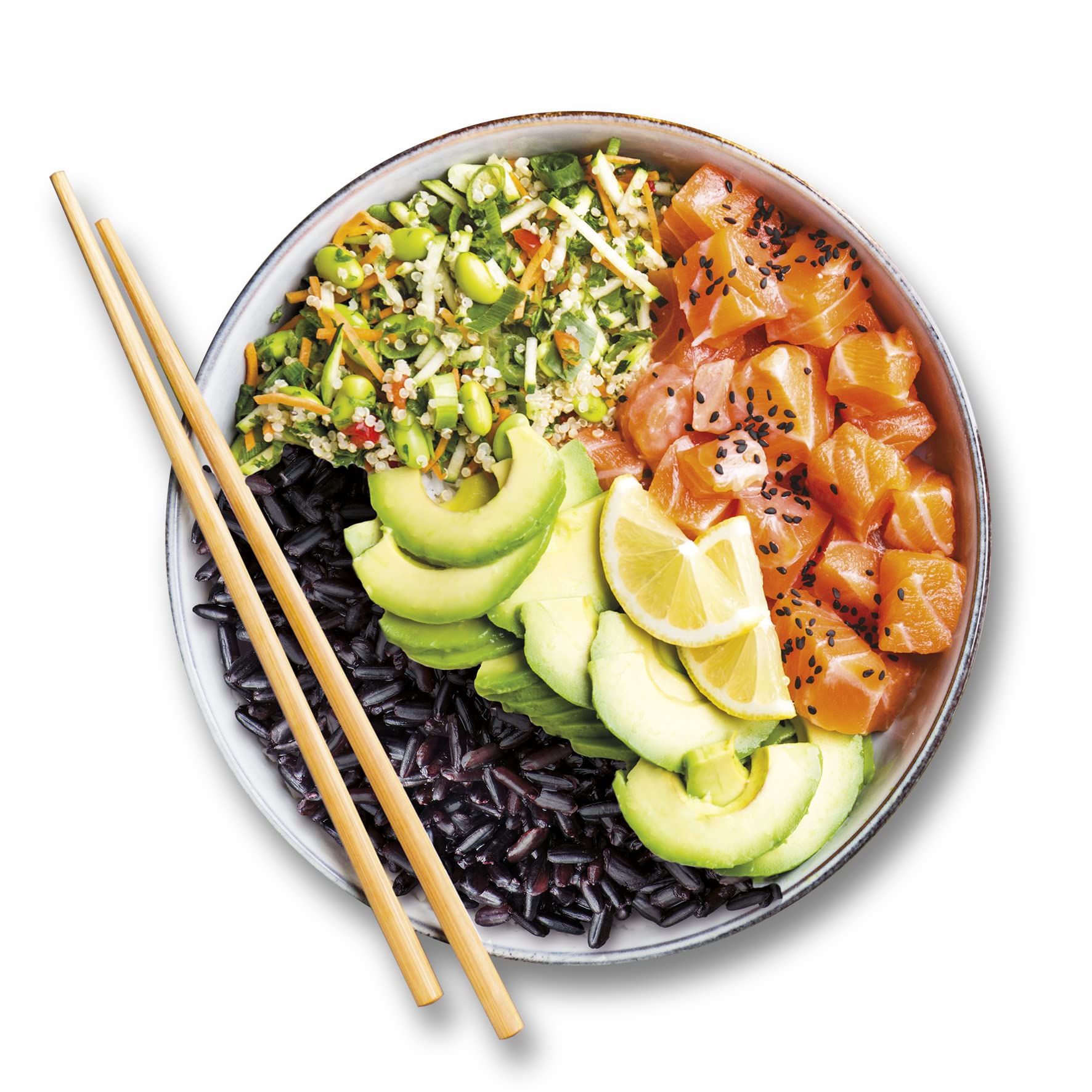 Riso Scotti Venere Black Rice in a salad bowl