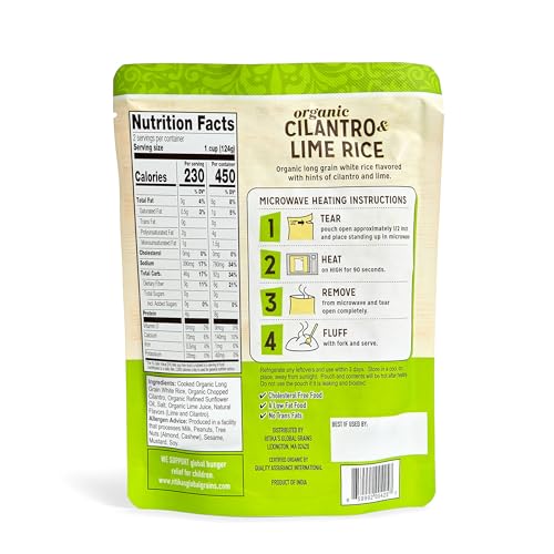 Ritika’s Global Grains Cilantro Lime Rice microwave pouch enables fast, heat-and-serve sides.