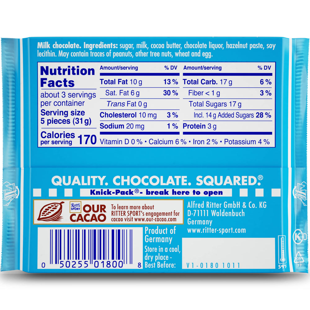 Ritter Sport Alpine Milk 12-bar pack ideal for sharing