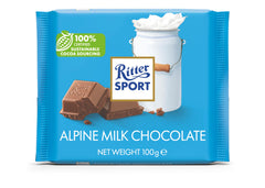Ritter Sport Alpine Milk 3-pack display highlighting premium chocolate for gifting