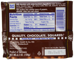 Close-up reveals roasted hazelnuts in Ritter Sport chocolate for crunch.