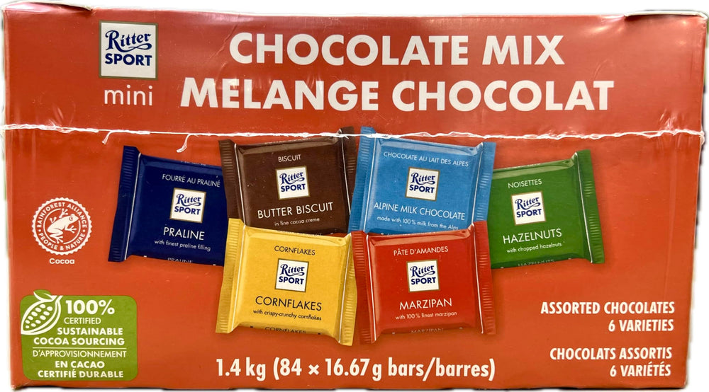 Ritter Sport Milk Chocolate Butter Biscuit mini bar pairs with coffee moments
