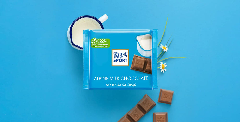 Cocoa sourcing with Rainforest Alliance seal signifying sustainability