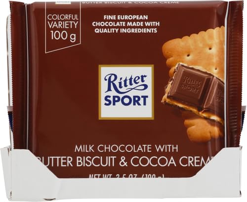 Ritter Sport Crisp Biscuit Bites highlight crunch in milk chocolate.