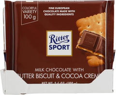 Ritter Sport Crisp Biscuit Bites highlight crunch in milk chocolate.