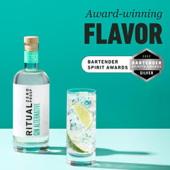 Ritual Zero-Proof gin-alternative cocktail glass suggests sophisticated mocktails.