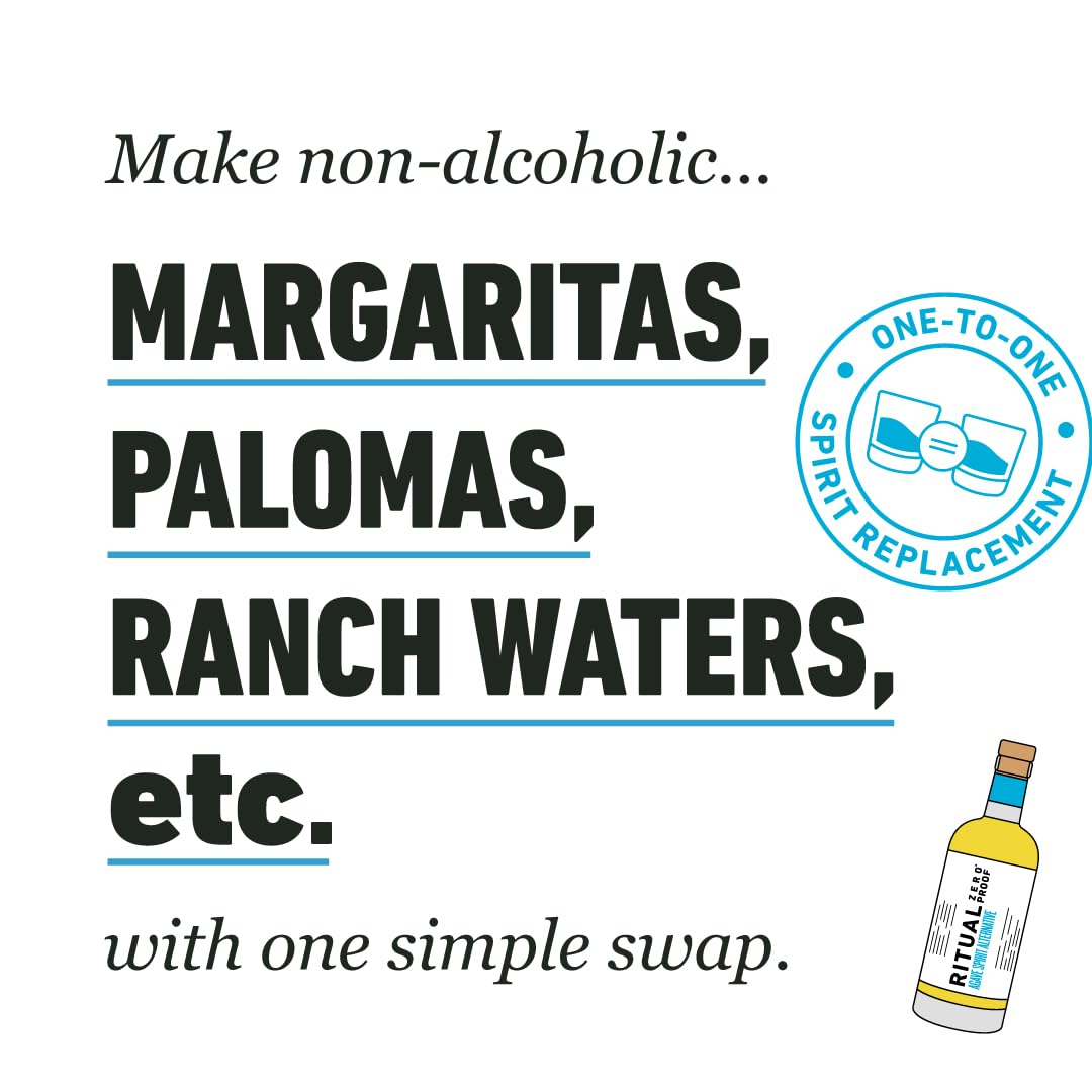 Ritual Zero-Proof paloma mocktail with lime offers a refreshing, low-calorie option.