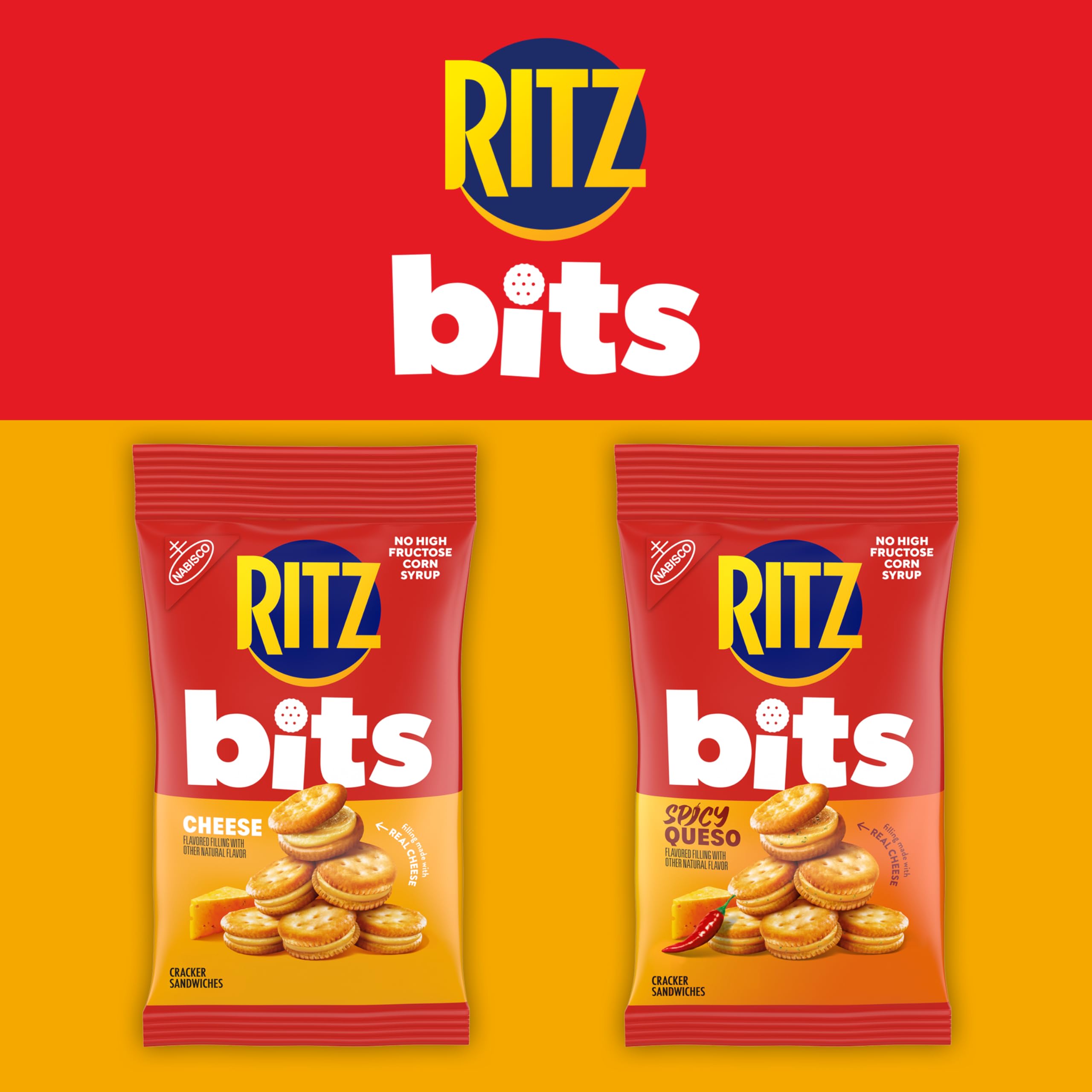 RITZ Bits cheese crackers in an office desk setup.