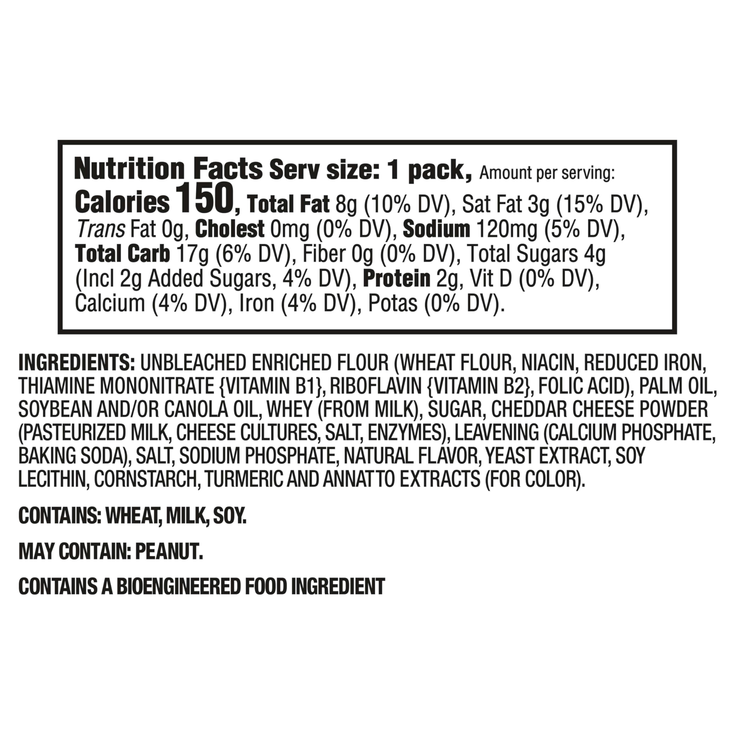 One-ounce Ritz Bits snack pack ready for lunch.