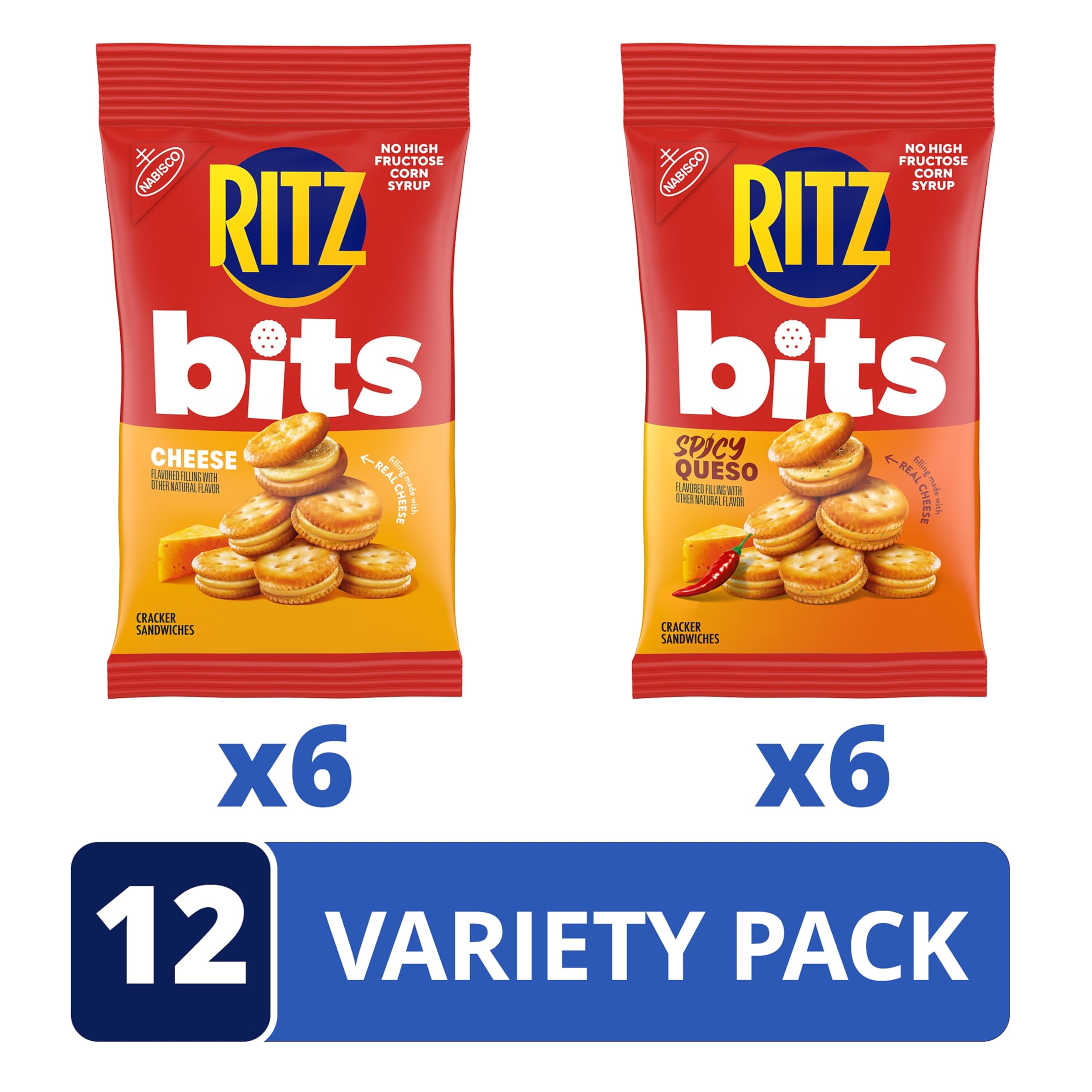 Cheese-filled RITZ Bits cracker close-up highlighting creamy center.
