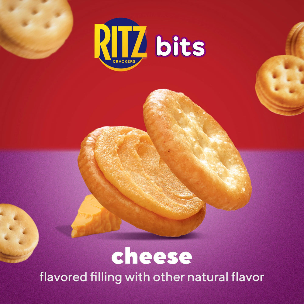 Ritz Bits Cracker texture close-up showing tiny cheese sandwich