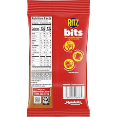 Tiny crackers show bite-sized texture perfect for quick snacks, RITZ Bits.