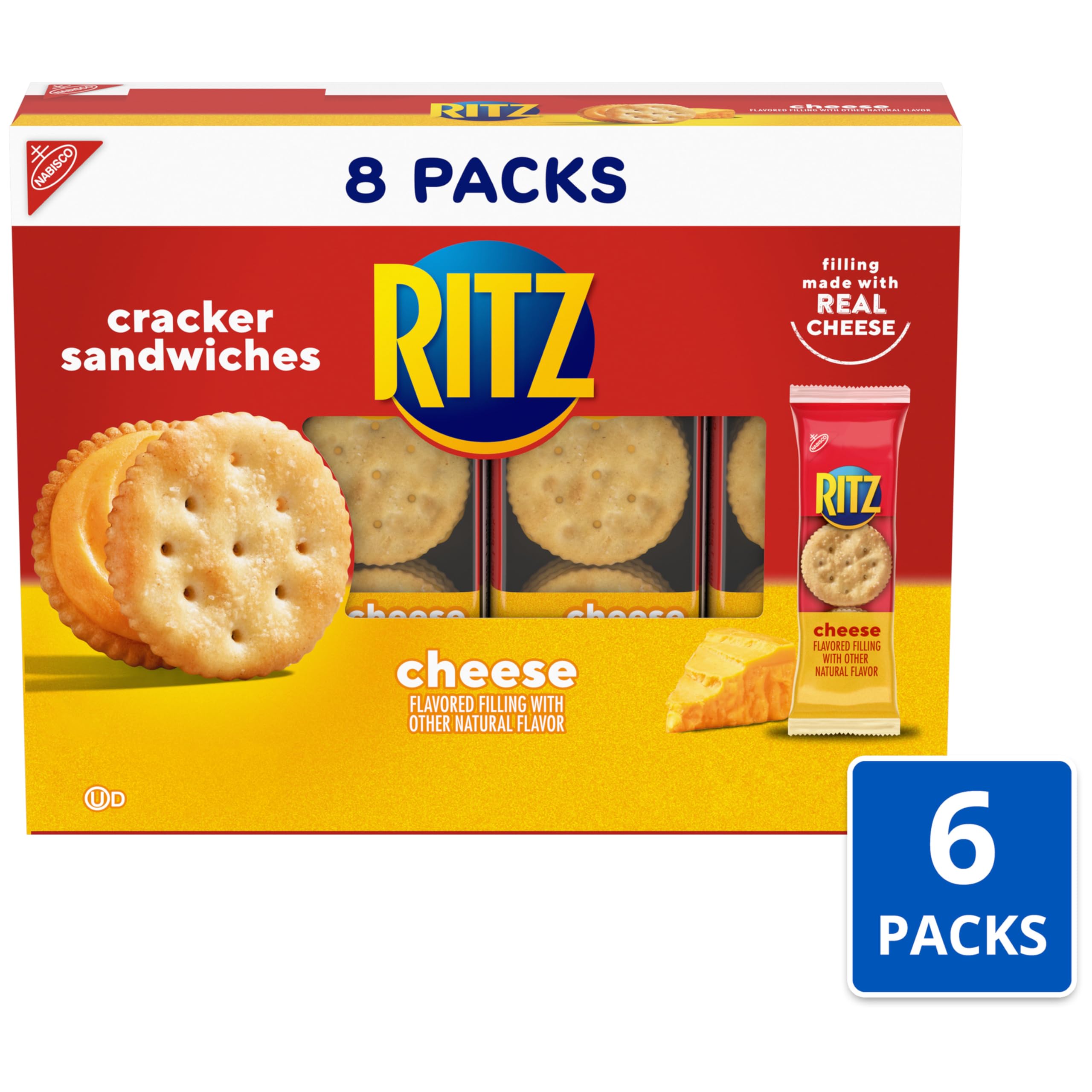 RITZ Cheese Sandwich Crackers in lunchbox demonstrates kid-friendly, portable snack for school.