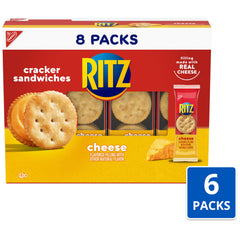 RITZ Cheese Sandwich Crackers in lunchbox demonstrates kid-friendly, portable snack for school.