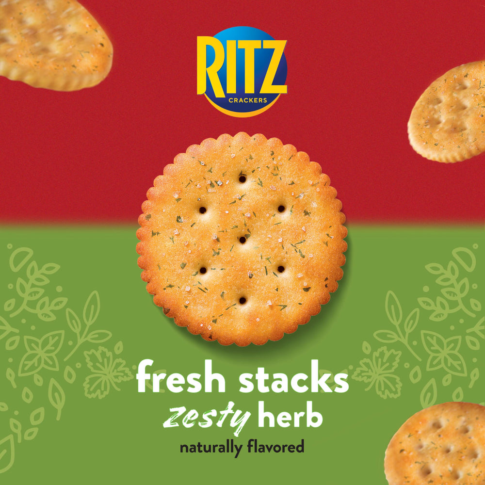RITZ Fresh Stacks Zesty Herb Crackers with cream cheese