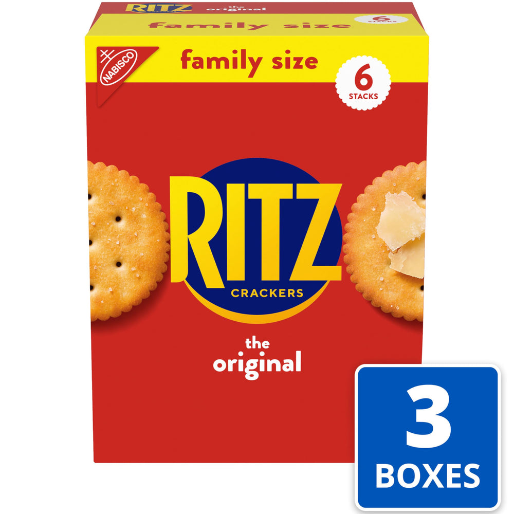 RITZ Original Crackers sleeves close-up, keeps freshness for busy everyday munching.
