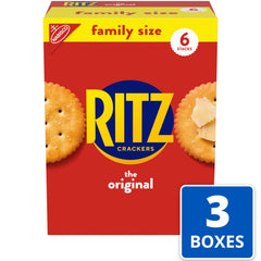 RITZ Original Crackers sleeves close-up, keeps freshness for busy everyday munching.
