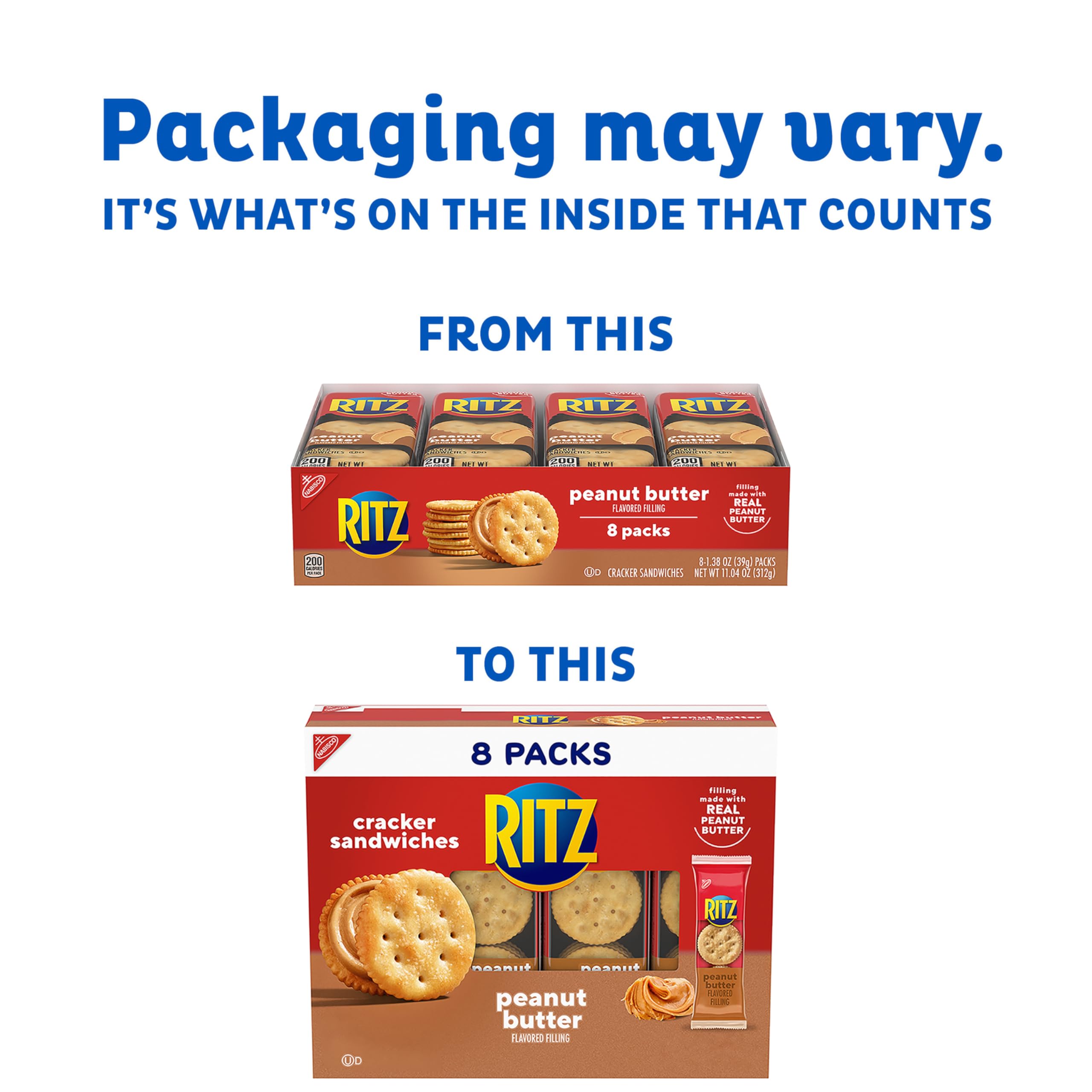 RITZ single-serving lunchbox packs ready for school or work.