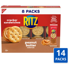 Two RITZ cracker sandwiches stacked to highlight filling.