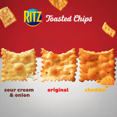 RITZ Toasted Chips Original bag, classic flavor for quick bites.