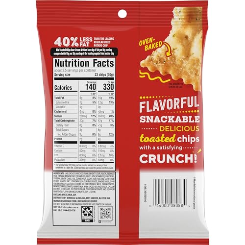 RITZ Toasted Chips Sour Cream and Onion with dip, ideal for entertaining.