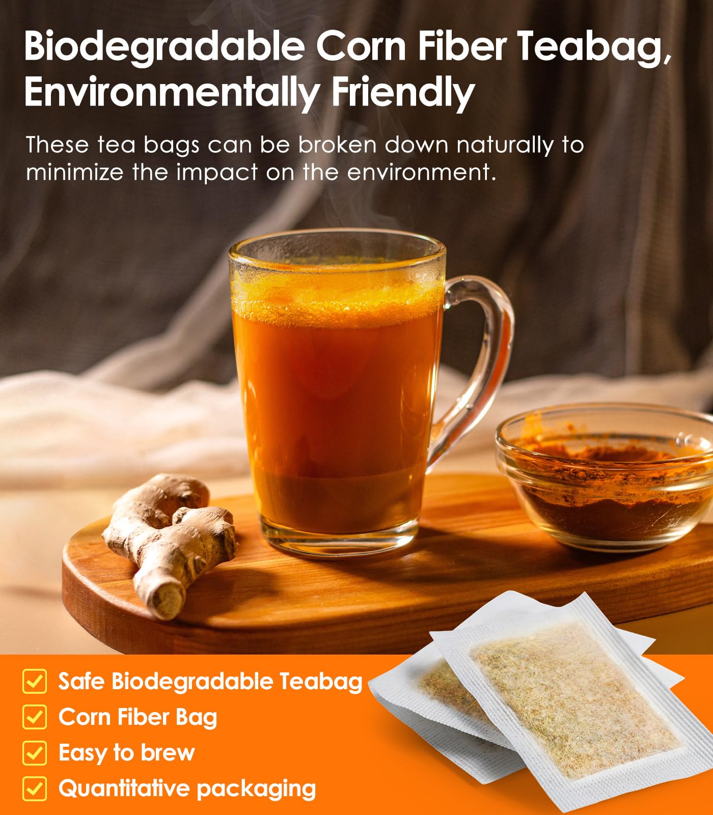 Rlvym easy brew via individually wrapped tea bags for on-the-go refreshment.