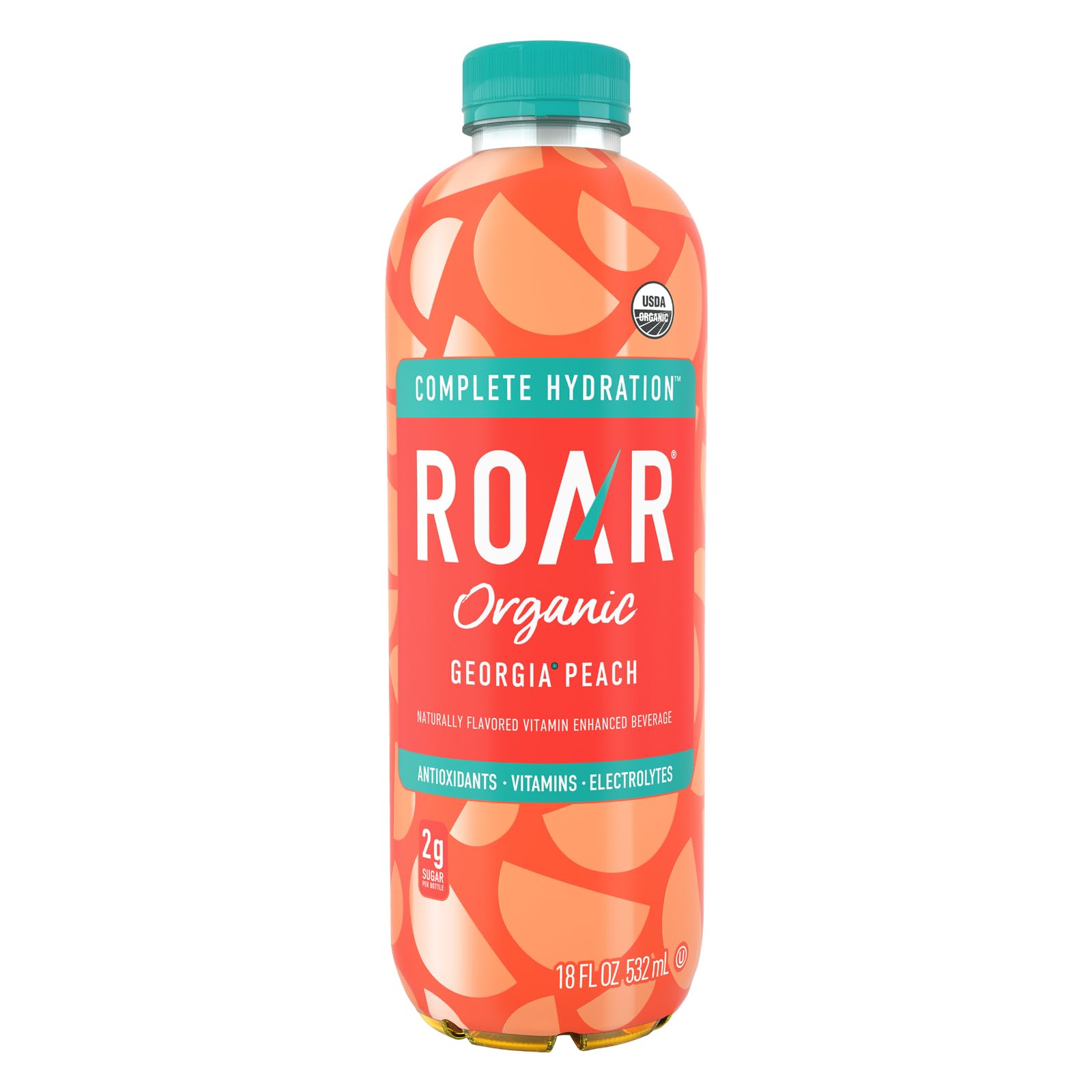 ROAR Complete Hydration bottle being poured, easy on-the-go hydration option.