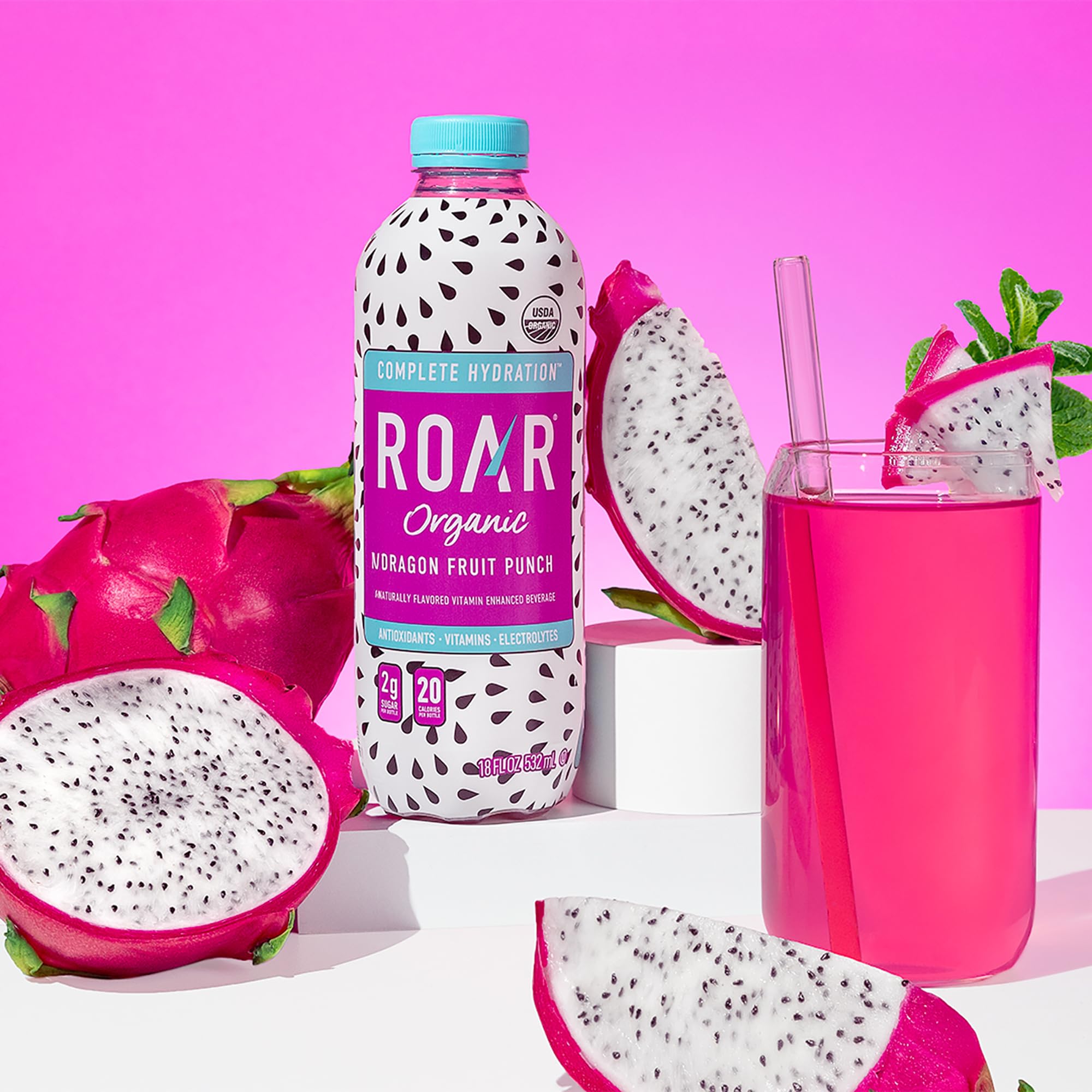 ROAR Complete Hydration low-calorie option with minimal sugar per serving