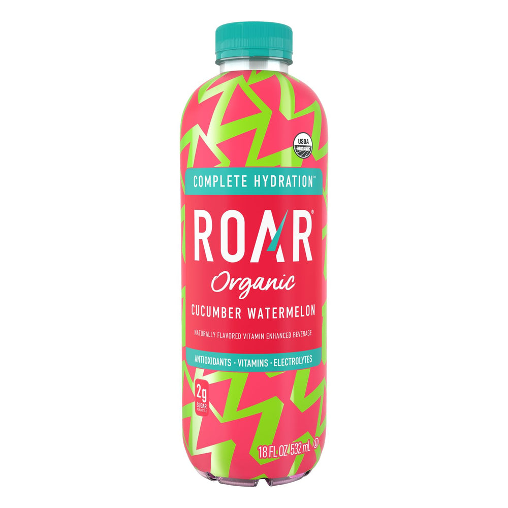 ROAR Complete Hydration Organic Coconut Water hero image, natural hydration base.