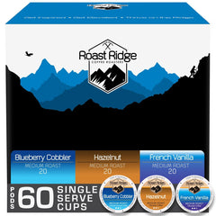 Roast Ridge Blueberry Cobbler K-Cup pod on a kitchen counter for quick mornings