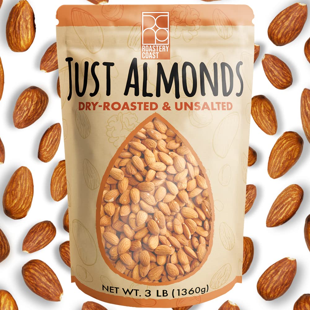 Roastery Coast almonds plain dry-roasted for a crunchy everyday snack.