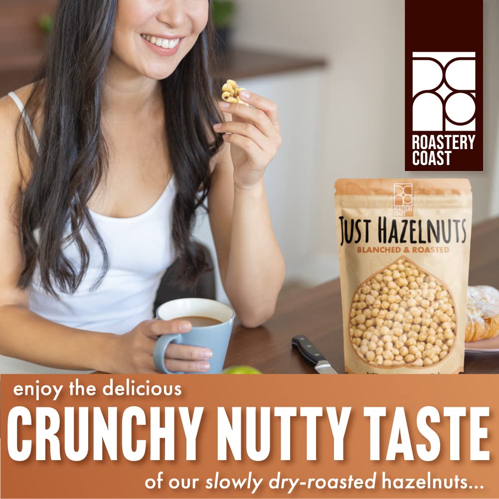 Roastery Coast hazelnuts gluten-free badge on packaging