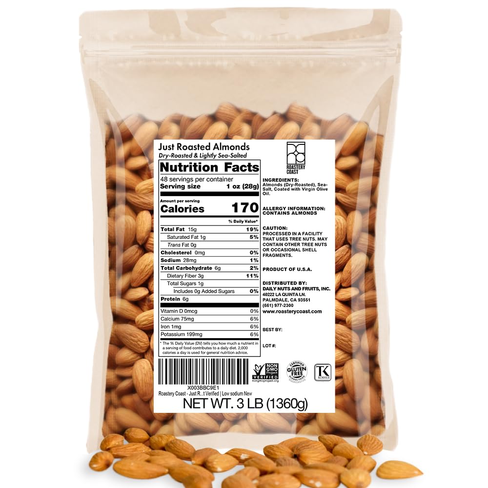 Roastery Coast Just Roasted Almonds bulk almonds – protein-packed snack.