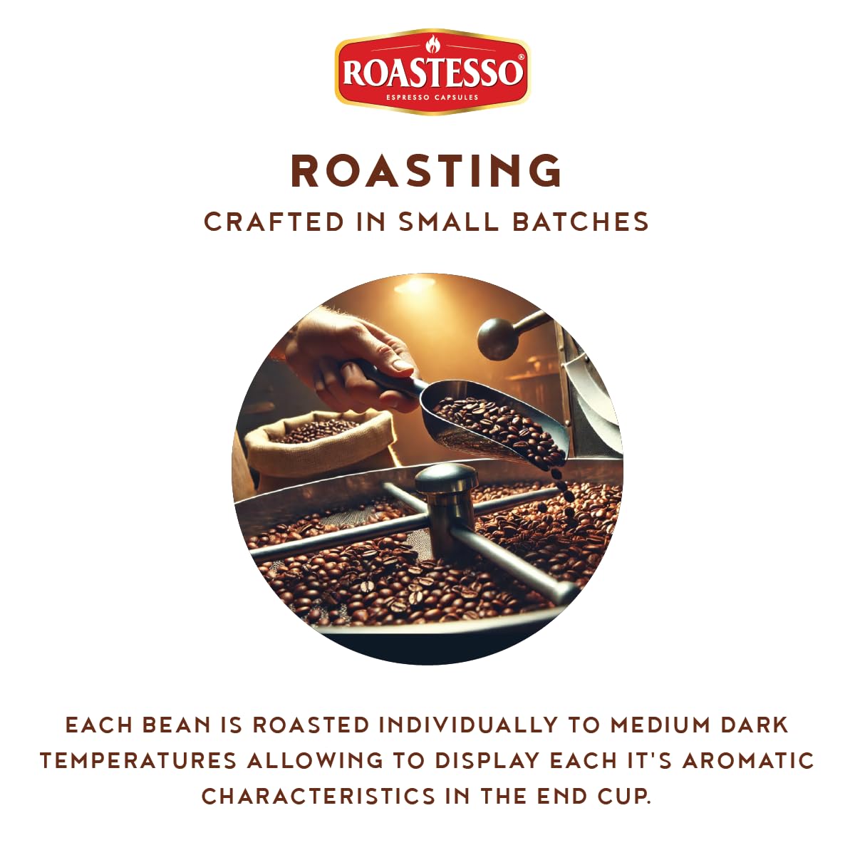 Roastesso Hazelnut capsules provide nutty warmth perfect for cozy afternoon cups.
