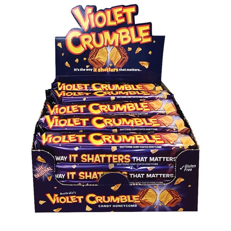 Robern Menz Violet Crumble bar 20-count box, ideal for sharing and indulgent snacking