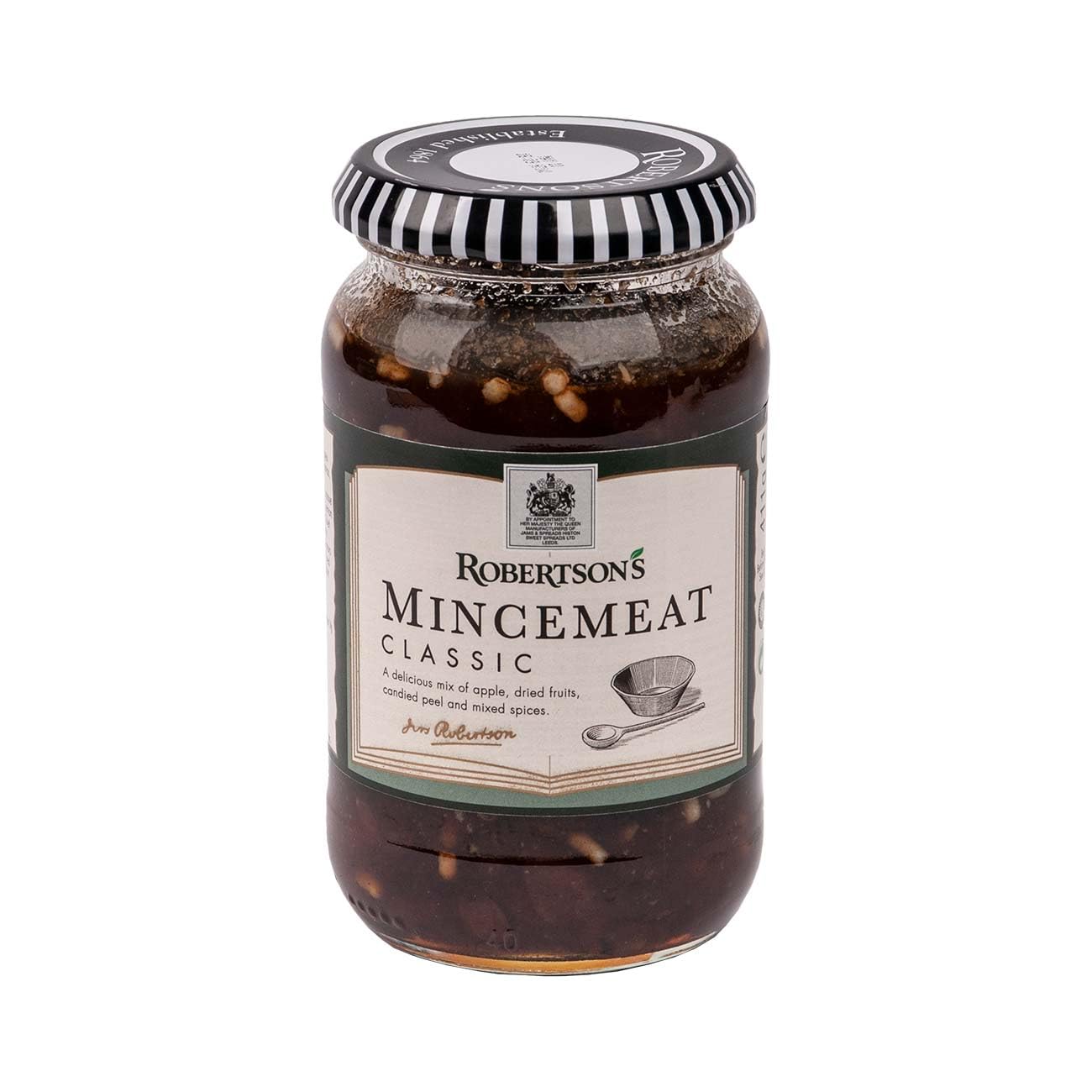 Robertson's traditional mincemeat jar with rich fruit and spice blend for festive pies
