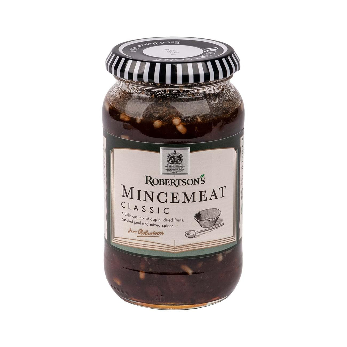 Robertson's traditional mincemeat jar with rich fruit and spice blend for festive pies