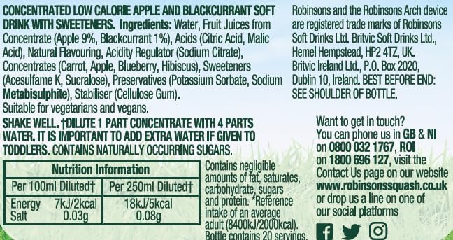 Robinsons Apple and Blackcurrant glass-serve showing a chilled sip with meals