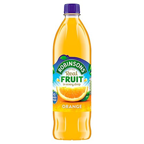 Robinsons Orange No Sugar Added 1L pack of 2 bottles, convenient school-day hydration.