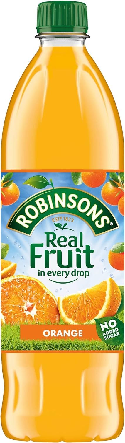 Robinsons Orange Squash dilution steps with water and taste adjustment