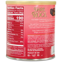 Roca 10oz canister with foil-wrapped pieces keeps freshness