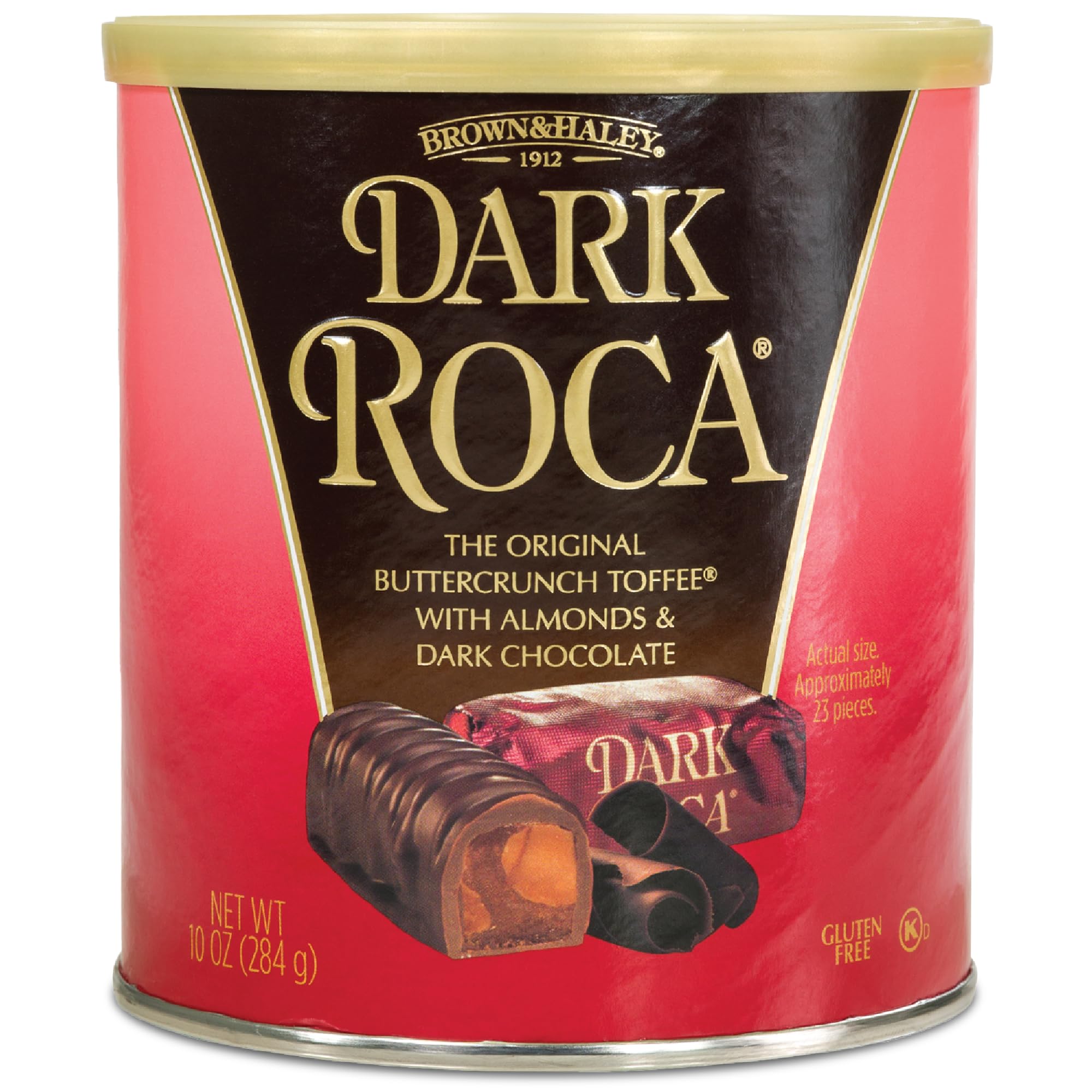 Roca almond dark chocolate buttercrunch bites ready to enjoy with coffee