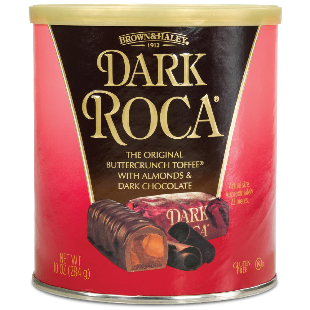 Roca almond dark chocolate buttercrunch bites ready to enjoy with coffee