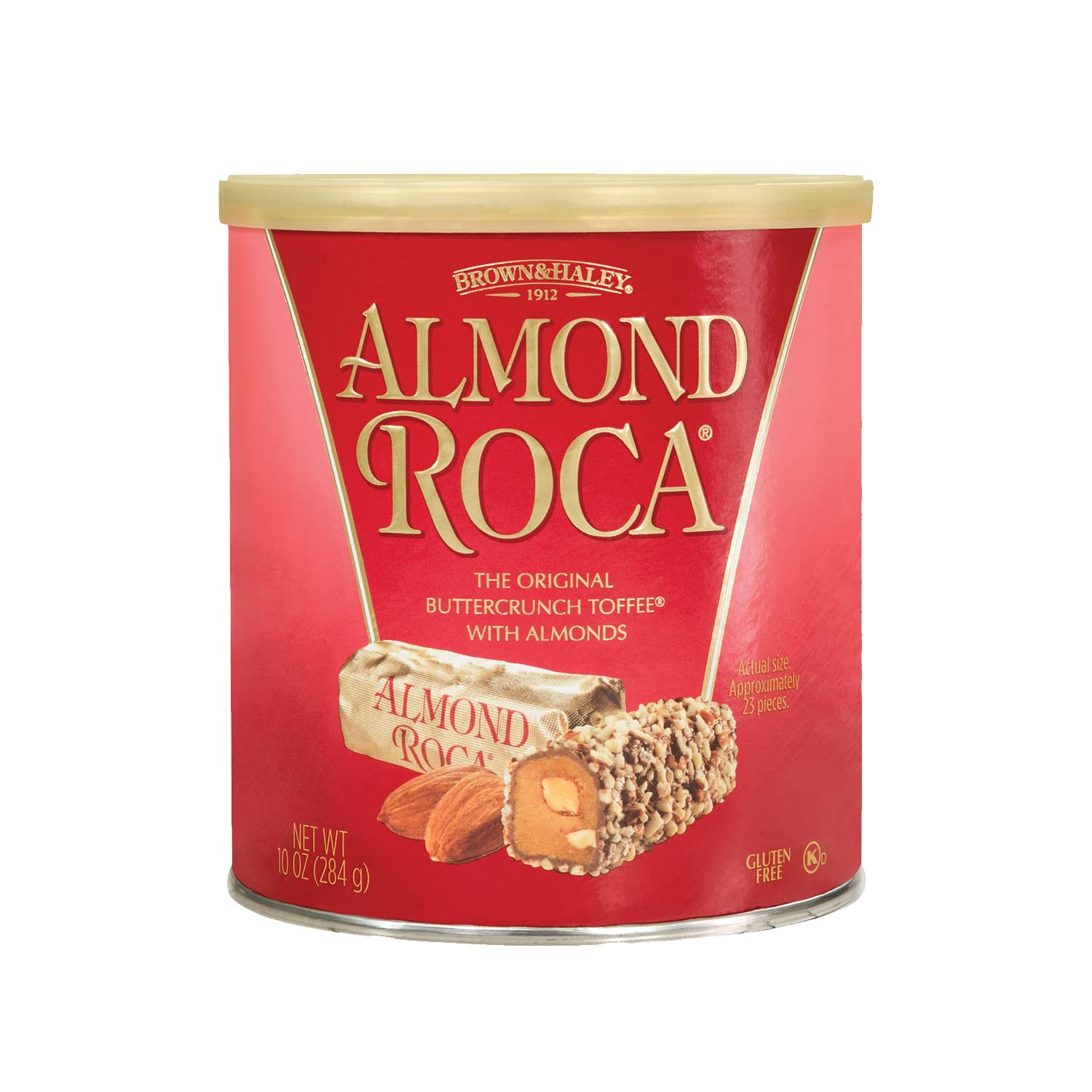 Roca Almond ROCA canister front view with gift-worthy packaging