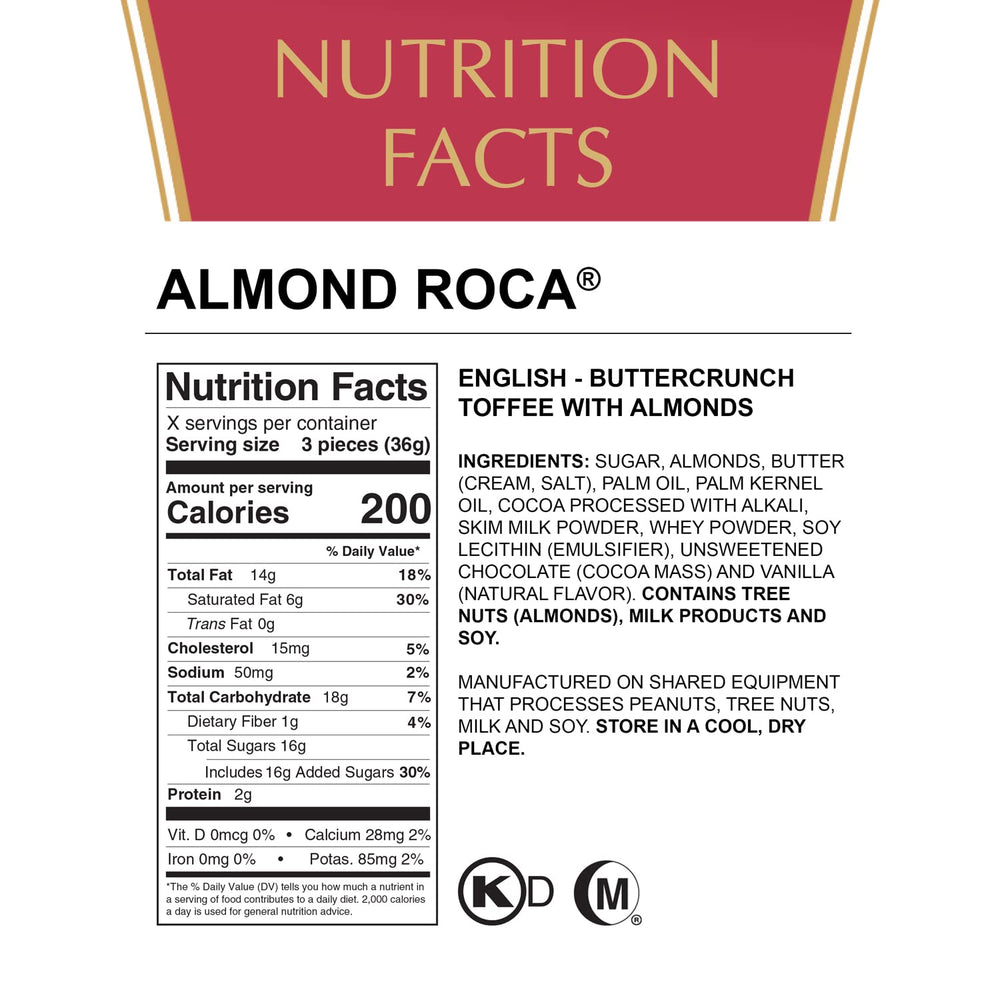 Roca Almond ROCA foil-wrapped pieces ready to enjoy buttery toffee
