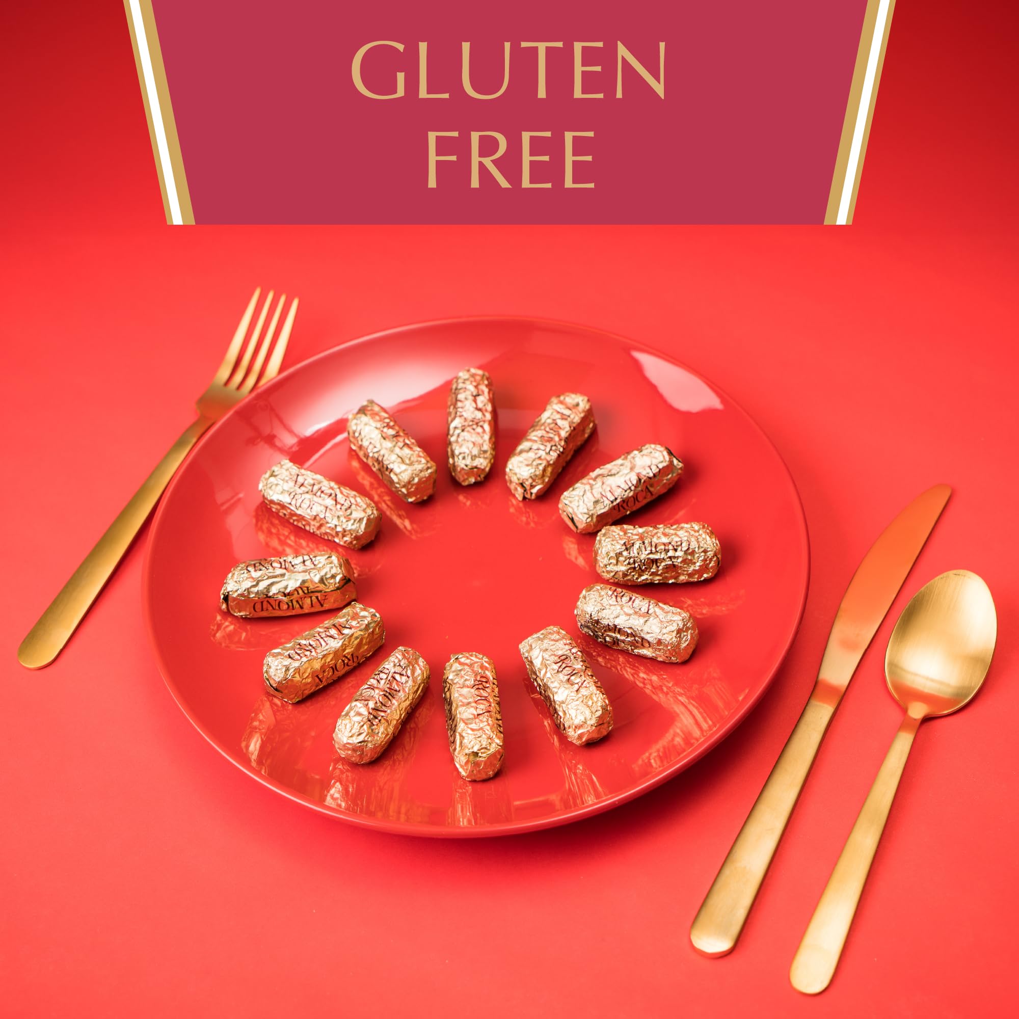 Roca gluten-free kosher label signals dietary-friendly indulgence.